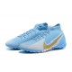 Nike Mercurial Superfly 7 Elite TF Gold Grey Ltblue Soccer Cleats