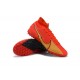 Nike Mercurial Superfly 7 Elite TF Gold Red Black Soccer Cleats