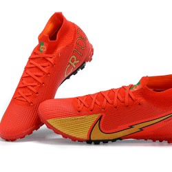 Nike Mercurial Superfly 7 Elite TF Gold Red Black Soccer Cleats