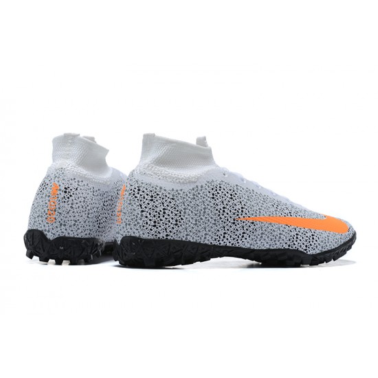 Nike Mercurial Superfly 7 Elite TF Grey Orange White Soccer Cleats