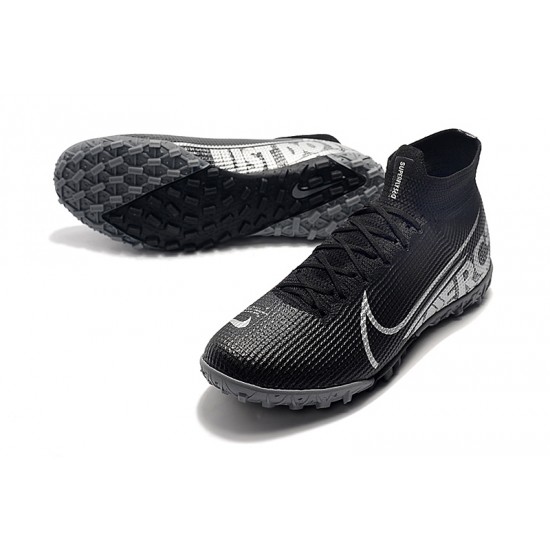 Salable Goods Nike Mercurial Superfly 7 Elite TF White Black Soccer Cleats On Sale