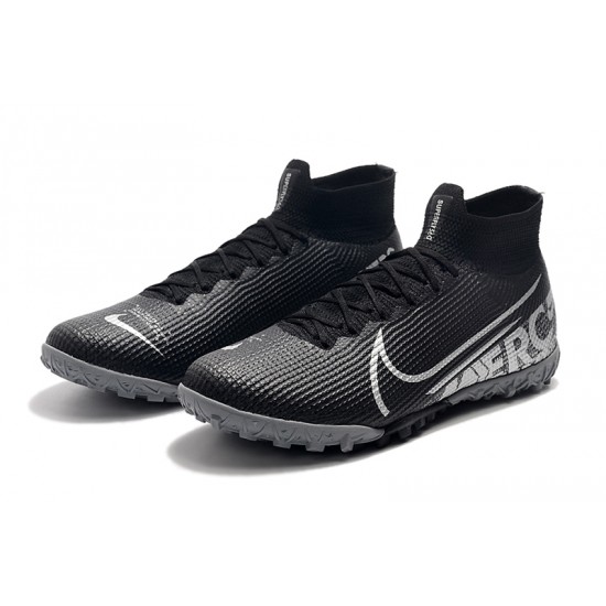 Salable Goods Nike Mercurial Superfly 7 Elite TF White Black Soccer Cleats On Sale