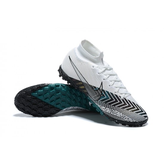 Shop Now Nike Mercurial Superfly 7 Elite TF White Black Green Soccer Cleats Sale