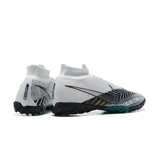 Shop Now Nike Mercurial Superfly 7 Elite TF White Black Green Soccer Cleats Sale