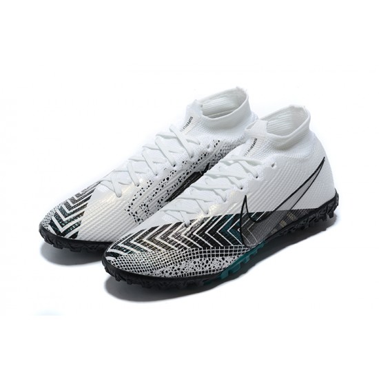 Shop Now Nike Mercurial Superfly 7 Elite TF White Black Green Soccer Cleats Sale