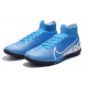 Sell Like Wild Fire Nike Mercurial Superfly 7 Elite TF White Blue Soccer Cleats Shop Online