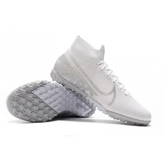 Nike Mercurial Superfly 7 Elite TF White Silver Soccer Cleats