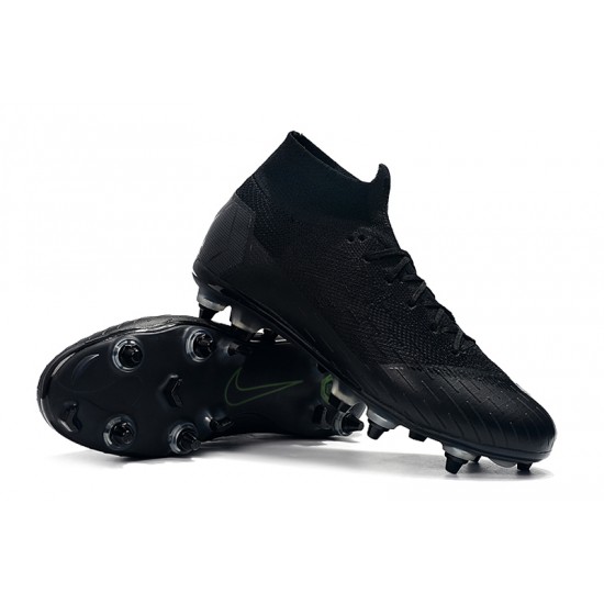 Nike Mercurial Superfly VI Elite SG AC All Black Green Soccer Cleats