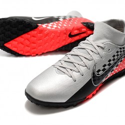 Nike Mercurial Superfly VII Academy TF Black Silver Red Soccer Cleats