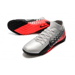 Nike Mercurial Superfly VII Academy TF Black Silver Red Soccer Cleats