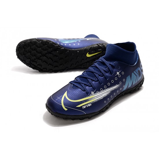 Nike Mercurial Superfly VII Academy TF Deep Blue White Green Soccer Cleats