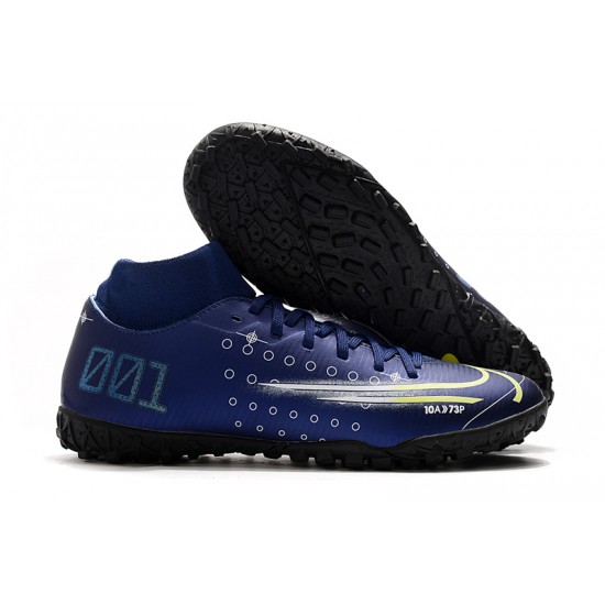 Nike Mercurial Superfly VII Academy TF Deep Blue White Green Soccer Cleats