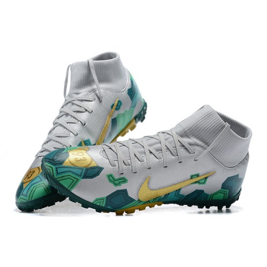 Sell Like Wild Fire Nike Mercurial Superfly VII Academy TF Grey Black Gold Soccer Cleats Shop Online