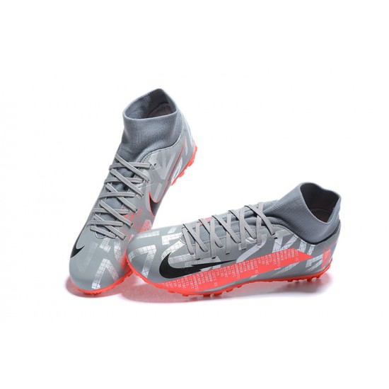 Nike Mercurial Superfly VII Academy TF Silver Black Orange Soccer Cleats
