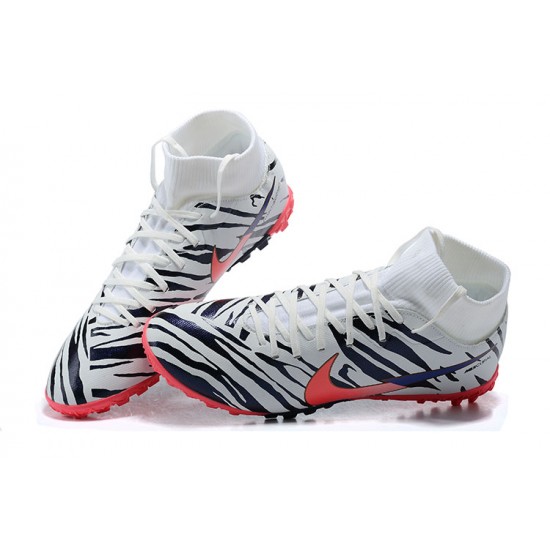 Buy And Seller Nike Mercurial Superfly VII Academy TF White Black Pink Soccer Cleats For Sale
