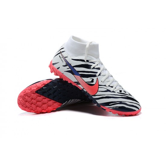 Buy And Seller Nike Mercurial Superfly VII Academy TF White Black Pink Soccer Cleats For Sale