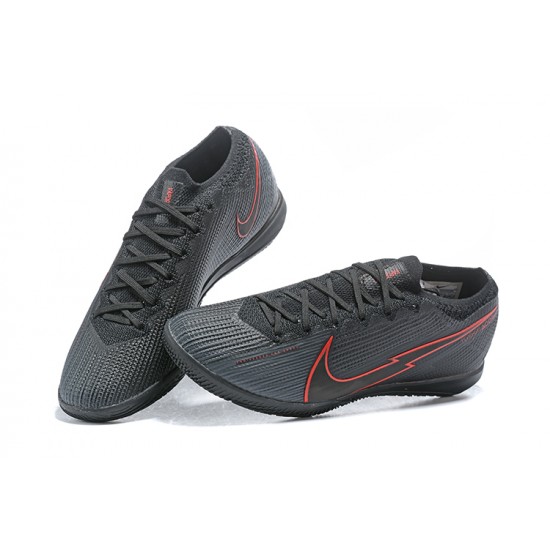 Nike Mercurial Vapor 13 Elite IC Black Red Grey Soccer Cleats