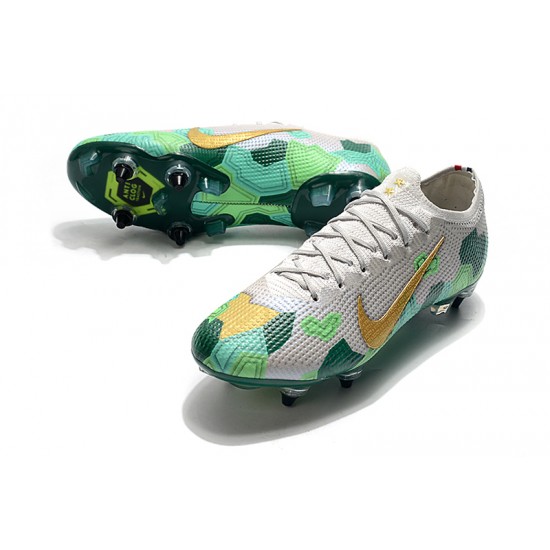 To Have A Ready Market Nike Mercurial Vapor 13 Elite SG Low Grey Gold Green Soccer Cleats Online