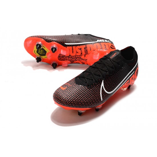 Nike Mercurial Vapor 13 Elite SG-PRO AC Low Black White Orange Soccer Cleats