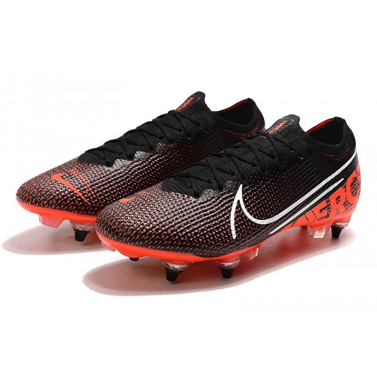 Discover Nike Mercurial Vapor 13 Elite SG-PRO AC Low Black White Orange Soccer Cleats Online