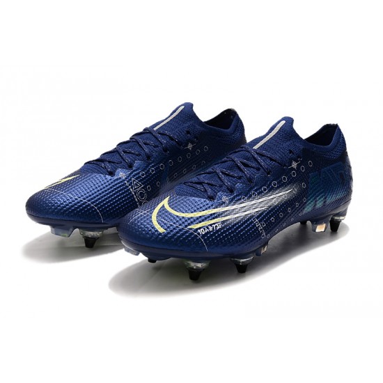 Order To Buy Nike Mercurial Vapor 13 Elite SG-PRO AC Low Deep Blue White Black Soccer Cleats On Sale