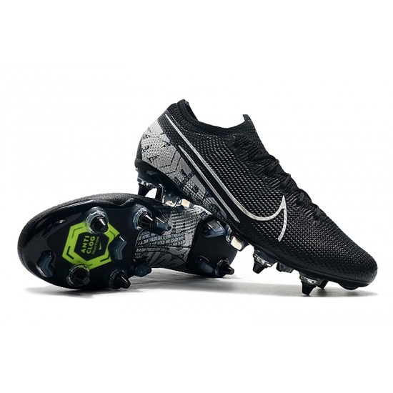 Nike Mercurial Vapor 13 Elite SG-PRO AC Low Silver Black Green Soccer Cleats