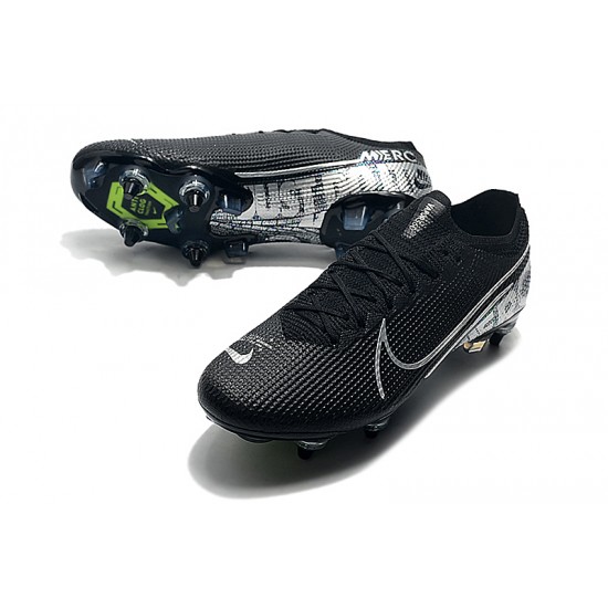 Click To Order Nike Mercurial Vapor 13 Elite SG-PRO AC Low Silver Black Green Soccer Cleats Online