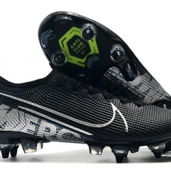 Nike Mercurial Vapor 13 Elite SG-PRO AC Low Silver Black Green Soccer Cleats