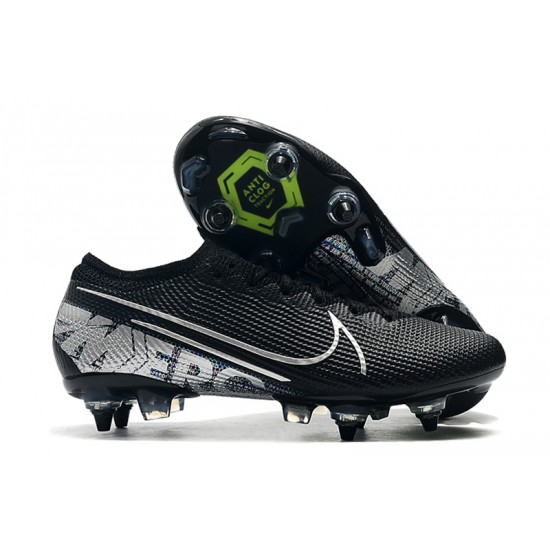 Nike Mercurial Vapor 13 Elite SG-PRO AC Low Silver Black Green Soccer Cleats