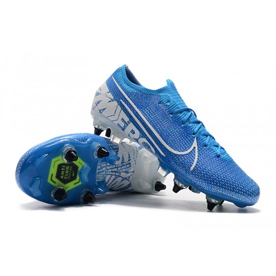 Nike Mercurial Vapor 13 Elite SG-PRO AC Low White Blue Soccer Cleats