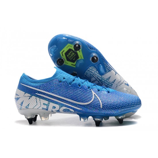 Nike Mercurial Vapor 13 Elite SG-PRO AC Low White Blue Soccer Cleats