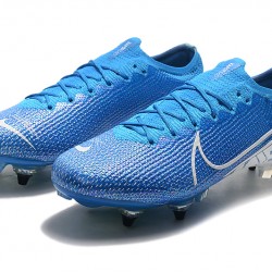 Nike Mercurial Vapor 13 Elite SG-PRO AC Low White Blue Soccer Cleats