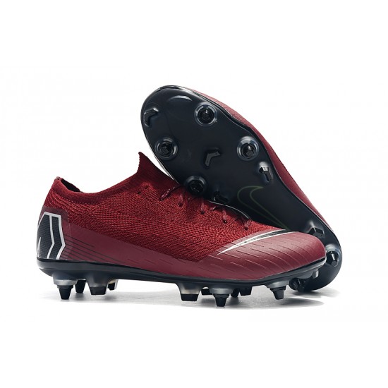 Nike Mercurial Vapor VI Elite SG AC Low Black Win-Red White Soccer Cleats