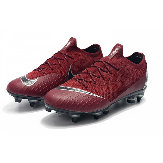 Nike Mercurial Vapor VI Elite SG AC Low Black Win-Red White Soccer Cleats