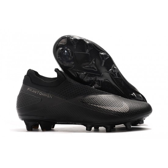 Nike Phantom Vision Elite DF FG Black Grey Soccer Cleats