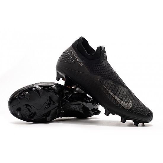 Nike Phantom Vision Elite DF FG Black Grey Soccer Cleats