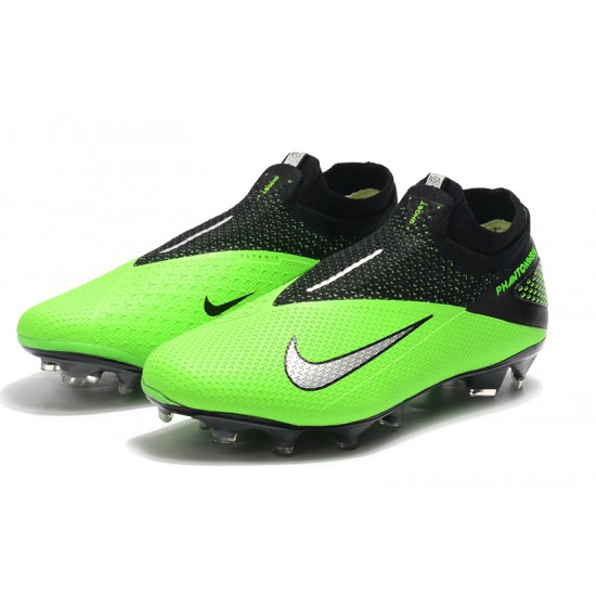 Nike Phantom Vision Elite DF FG Green Black Silver Soccer Cleats