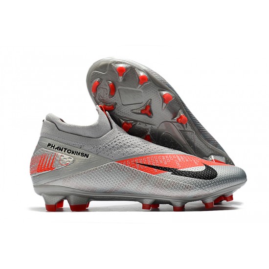 Nike Phantom Vision Elite DF FG Silver Orange Black Soccer Cleats