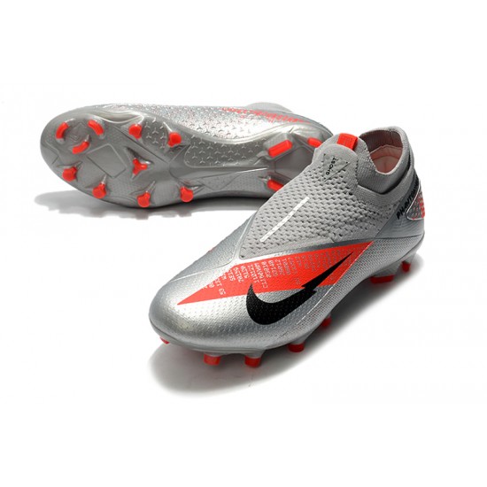 Nike Phantom Vision Elite DF FG Silver Orange Black Soccer Cleats