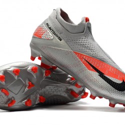 Nike Phantom Vision Elite DF FG Silver Orange Black Soccer Cleats