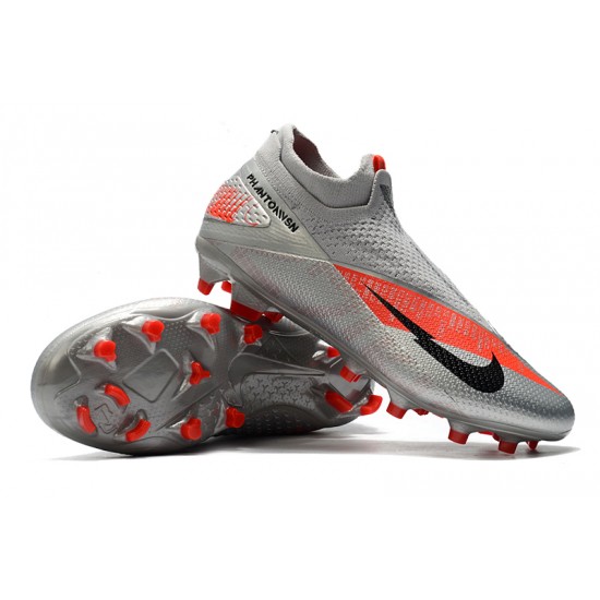 Nike Phantom Vision Elite DF FG Silver Orange Black Soccer Cleats