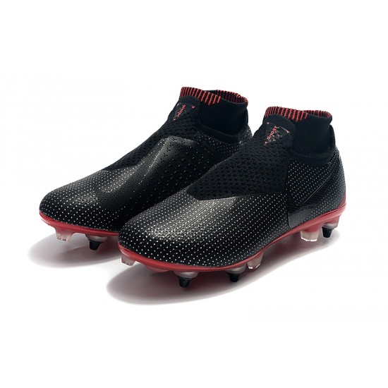 Nike Phantom Vision Elite DF SG Black Win Red Grey Soccer Cleats