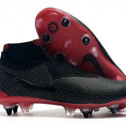 Nike Phantom Vision Elite DF SG Black Win Red Grey Soccer Cleats