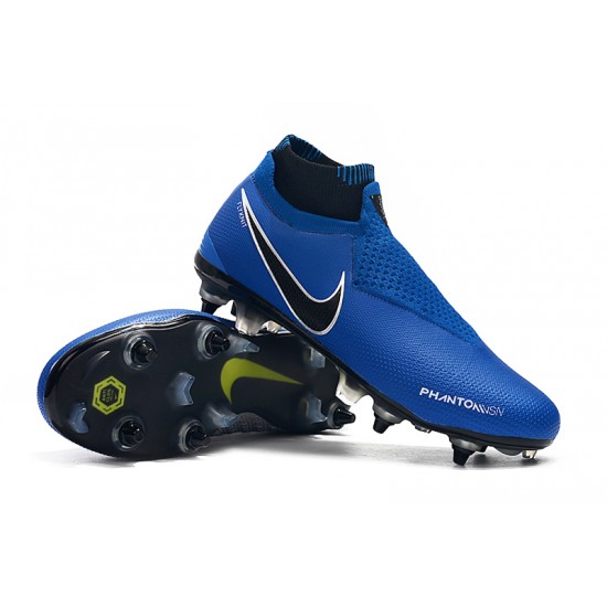 Nike Phantom Vision Elite DF SG Deep Blue Black Silver Soccer Cleats