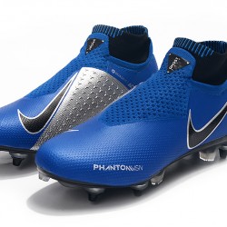 Nike Phantom Vision Elite DF SG Deep Blue Black Silver Soccer Cleats