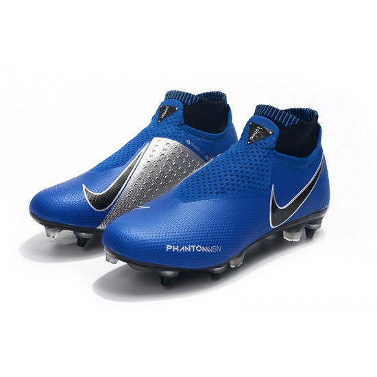 Nike Phantom Vision Elite DF SG Deep Blue Black Silver Soccer Cleats