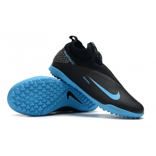 Nike React Phantom Vision 2 Pro Dynamic Fit TF Black Deep Blue Soccer Cleats