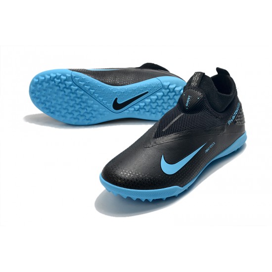 Nike React Phantom Vision 2 Pro Dynamic Fit TF Black Deep Blue Soccer Cleats