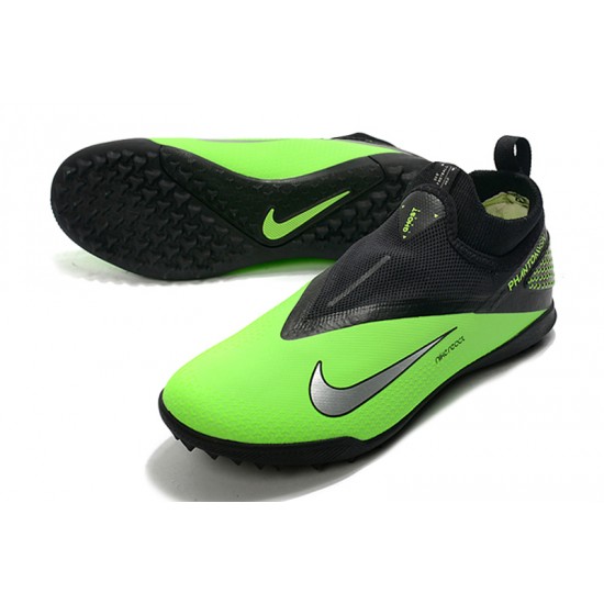 Nike React Phantom Vision 2 Pro Dynamic Fit TF Black Silver Green Soccer Cleats