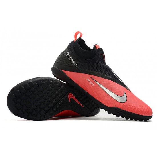 Nike React Phantom Vision 2 Pro Dynamic Fit TF Red Black Silver Soccer Cleats